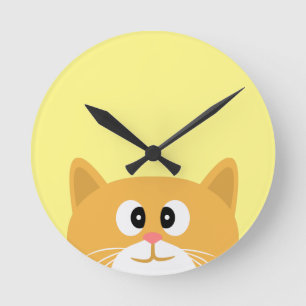 Ginger Cat Round Clock