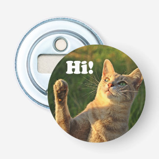Ginger Cat Saying Hi! Bottle Opener