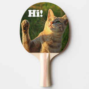 Ginger Cat Saying Hi! Ping Pong Paddle
