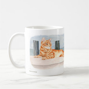 Ginger Cat Seaside Mug, 325 ml Coffee Mug