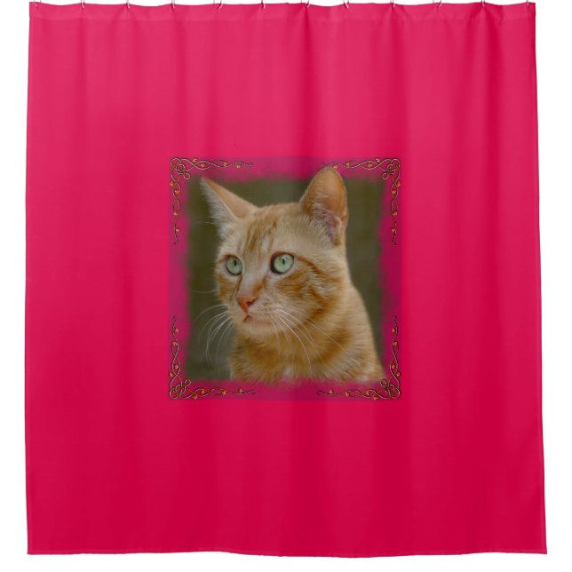 Ginger Cat Shower Curtain (Front)