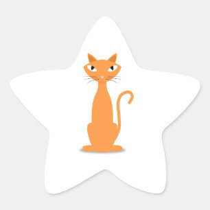 Ginger Cat Star Sticker