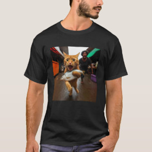 Ginger Cat Stealing Fish at Market T-Shirt