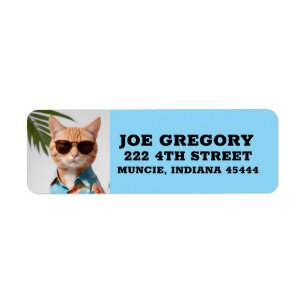 GINGER CAT SUNGLASSES big Return Address Labels