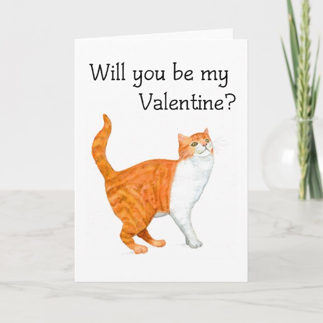 Ginger Cat Valentine's Card (Front)