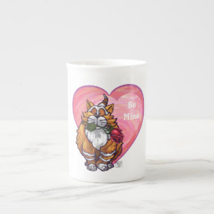 Ginger Cat Valentine's Day Bone China Mug