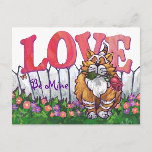Ginger Cat Valentine's Day Holiday Postcard
