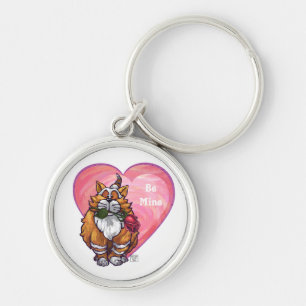 Ginger Cat Valentine's Day Key Ring