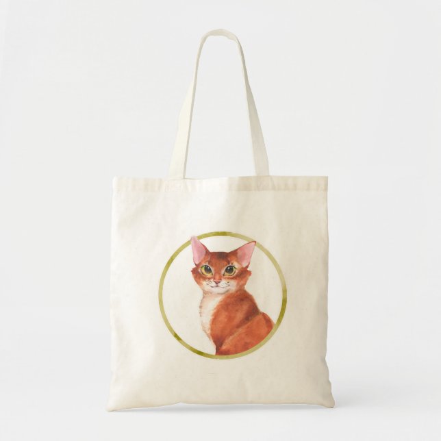 Ginger cat. Watercolor Tote Bag (Front)