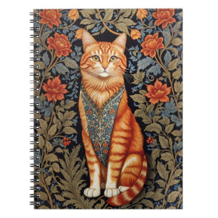 Ginger Cat William Morris Inspired Floral Notebook