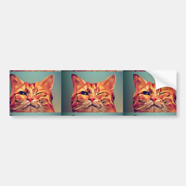 GINGER CAT WINKING BUMPER STICKERS (Front)