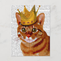Ginger Cat with Crown Portrai