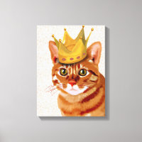 Ginger Cat with Crown Portrait