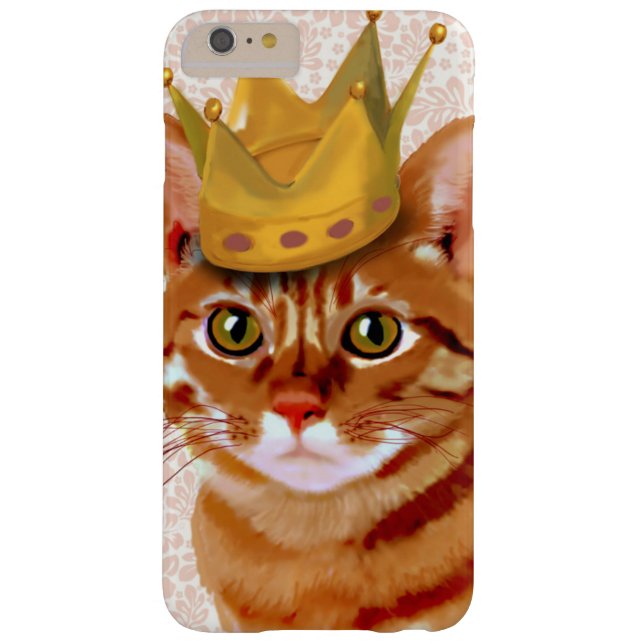 Ginger Cat with Crown Portrait Case-Mate iPhone Case (Back)