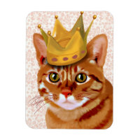 Ginger Cat with Crown Portrait