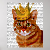 Ginger Cat with Crown Portrait