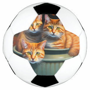 Ginger Cats In A Plant Holder, Soccerball Football