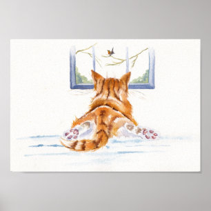 Ginger Cats / kittens: "Window Shopping" Poster