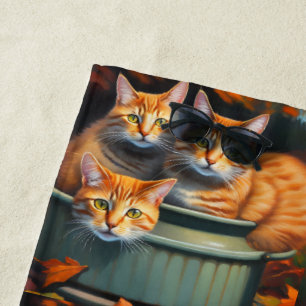 Ginger Cats Pot Plants, Beach Towel