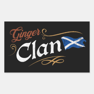 Ginger Clan Scottish Flag Funny Redhead Heritage Rectangular Sticker