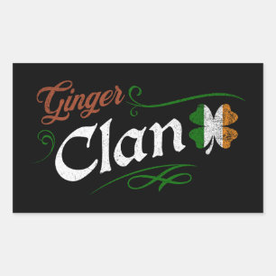 Ginger Clan St Patrick’s Day Irish Redhead Vintage Rectangular Sticker