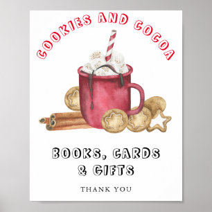 Ginger cookies and cocoa Books cards and gifts Poster