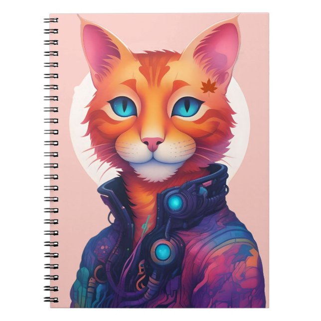 Ginger Cyberpunk Cat,  Notebook (Front)