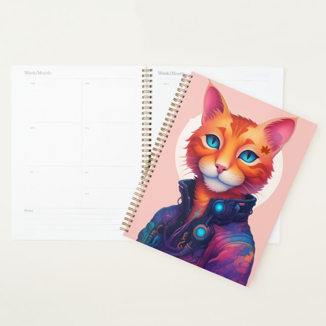 Ginger Cyberpunk Cat,  Planner (Display)