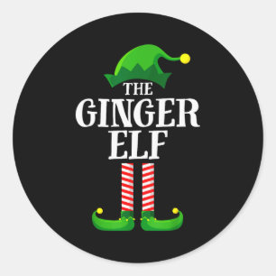 Ginger Elf Matching Family Group Christmas Party P Classic Round Sticker