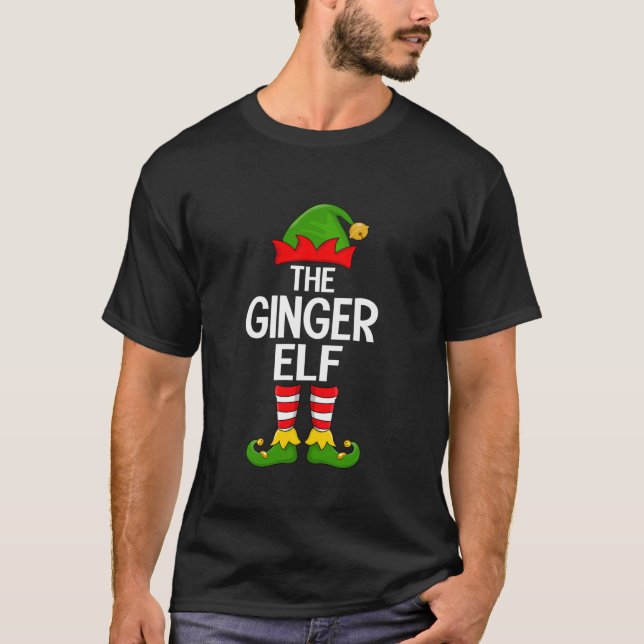 Ginger Elf Xmas Matching Family Elf Squad Christma T-Shirt (Front)