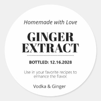 Ginger Extract Modern Label Sticker ZEX_001h