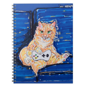 Ginger Gamer Cat Notebook