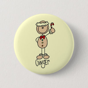 Ginger Gingerbread Cookie Tshirts and Gifts 6 Cm Round Badge