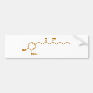 Ginger Gingerol Molecule Chemical Formula Bumper Sticker