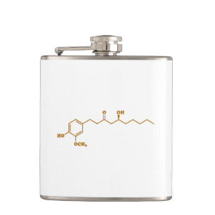 Ginger Gingerol Molecule Chemical Formula Hip Flask