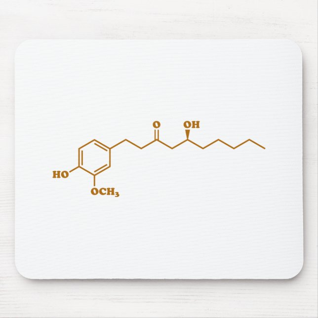 Ginger Gingerol Molecule Chemical Formula Mouse Mat (Front)