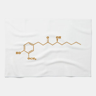 Ginger Gingerol Molecule Chemical Formula Tea Towel