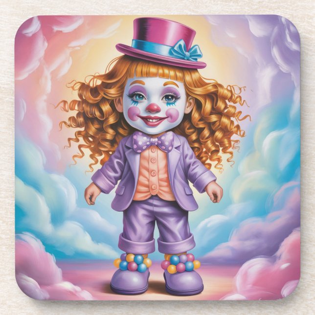 Ginger Girl Clown Coaster Set (Front)