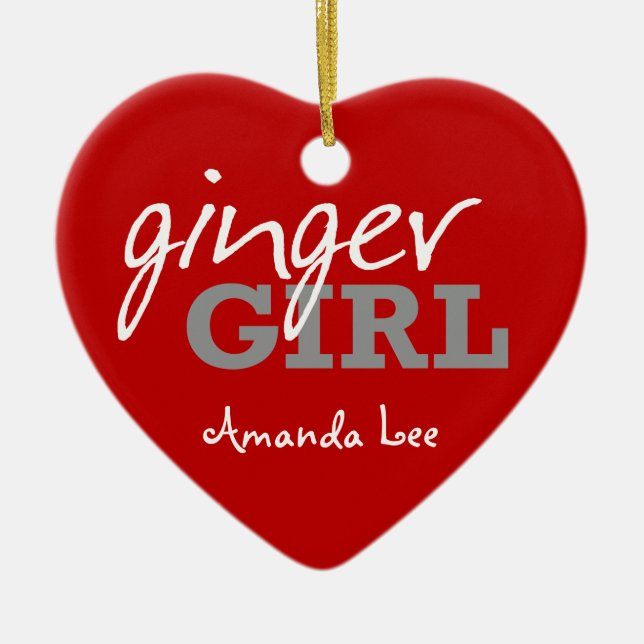Ginger Girl Redhead Freckles Ceramic Tree Decoration (Front)