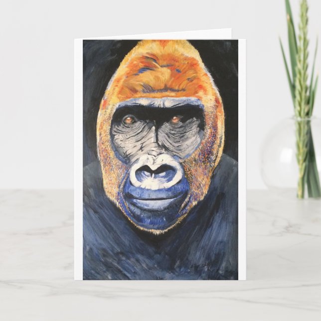Ginger gorilla greeting card (Front)