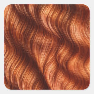Ginger Hair Background Square Sticker