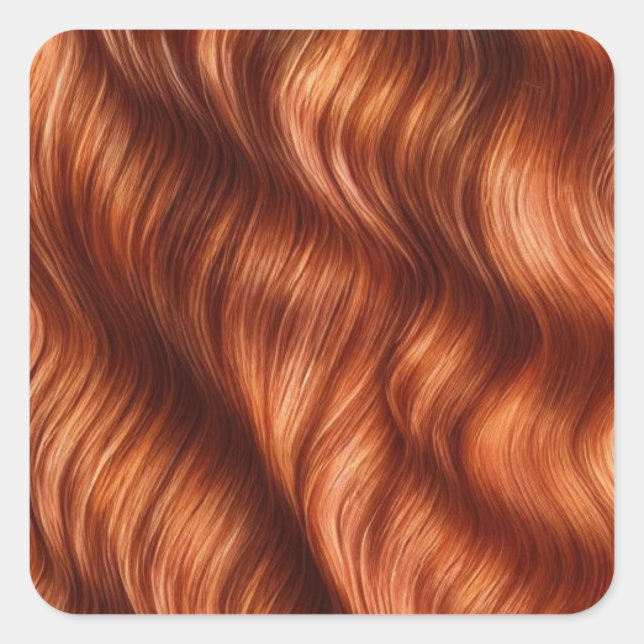 Ginger Hair Background Square Sticker (Front)