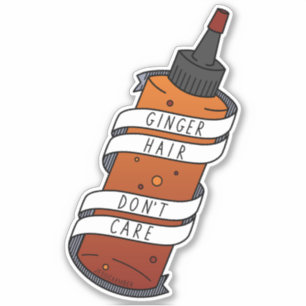 Ginger Hair Dye Bottle Funny Cartoon Slogan