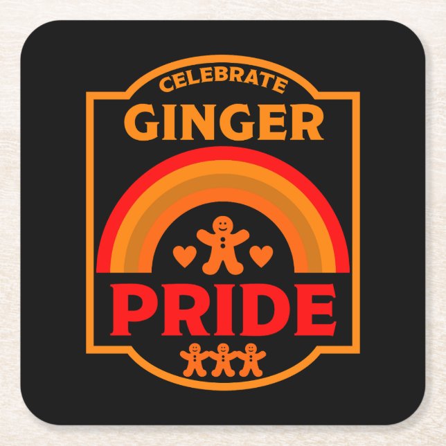 Ginger Haired Pride Square Paper Coaster (Front)