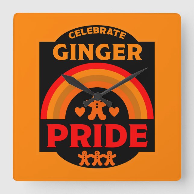 Ginger Haired Pride Square Wall Clock (Front)