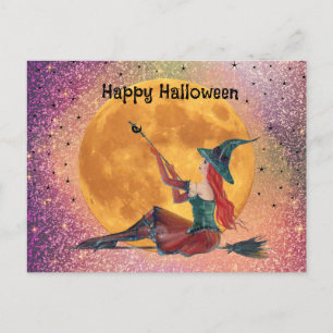 Ginger Halloween witch post card by Renee