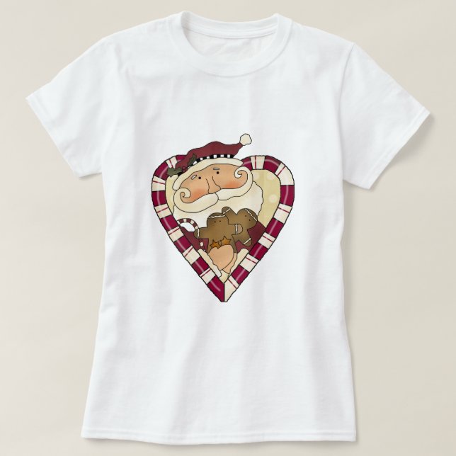 Ginger Heart Santa T-shirts and Gifts (Design Front)