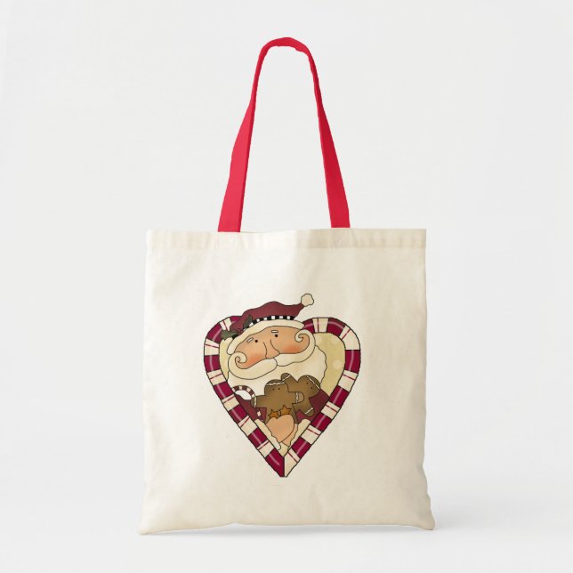 Ginger Heart Santa T-shirts and Gifts Tote Bag (Front)