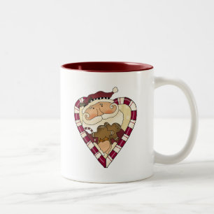 Ginger Heart Santa T-shirts and Gifts Two-Tone Coffee Mug