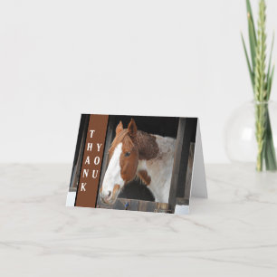Ginger Horse on Farm Animal Lover Thank You Card